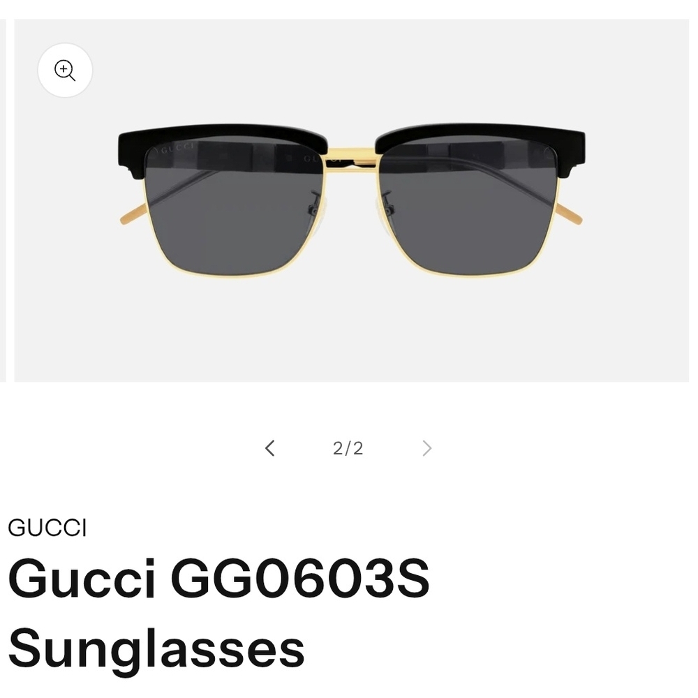 Gucci Black and Gold Sunglasses - GG0603S - Used - Picture 2 of 11